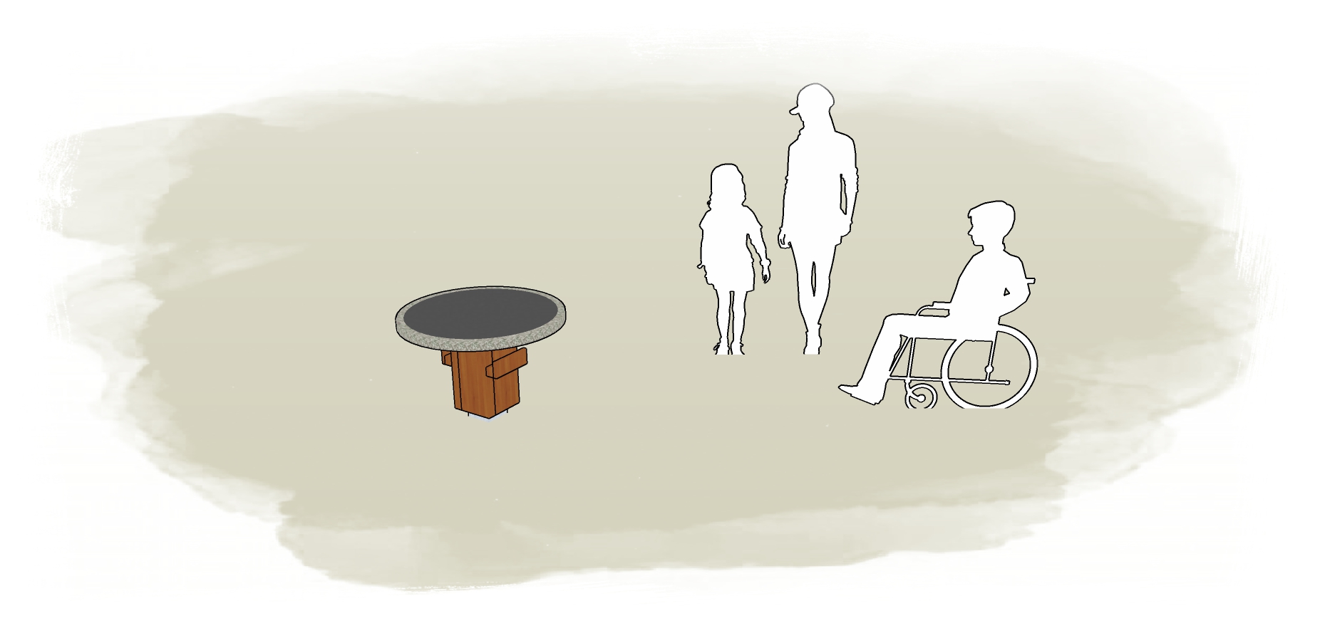Art Table with Concrete Top